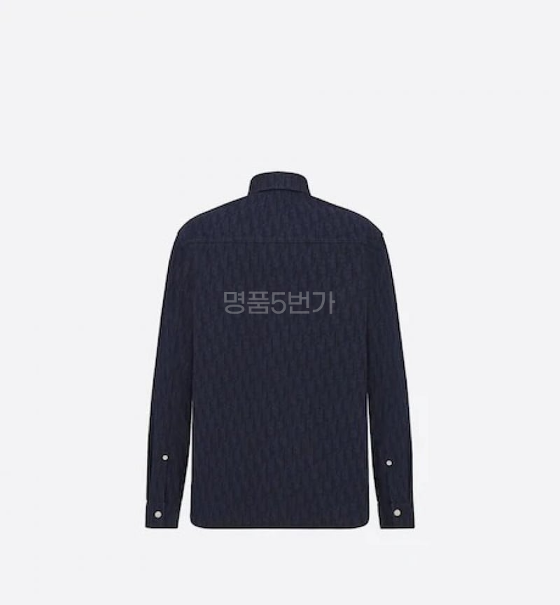 디올 오버셔츠 오블리크 카스리 코튼 데님 네이비 블루 블랙 상품 이미지 4
